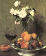 Still Life with Roses and Wine  6 Henri Fantin-Latour